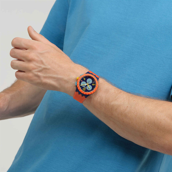 Swatch orologio CAMO FLASH Originals Chrono 42mm SUSI400