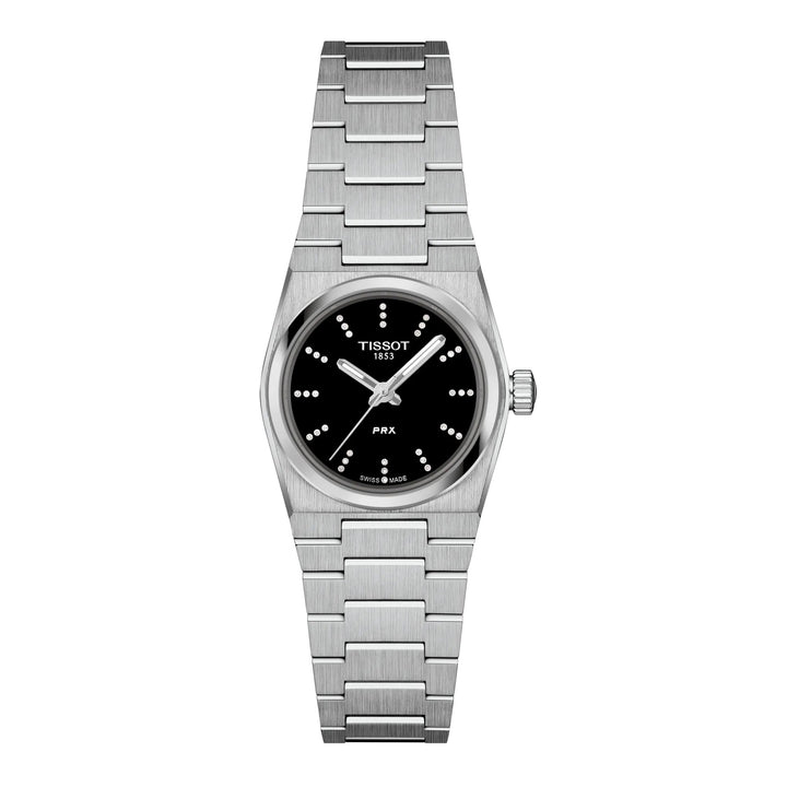 Tissot orologio PRX 25mm nero diamanti quarzo acciaio T137.010.11.056.00