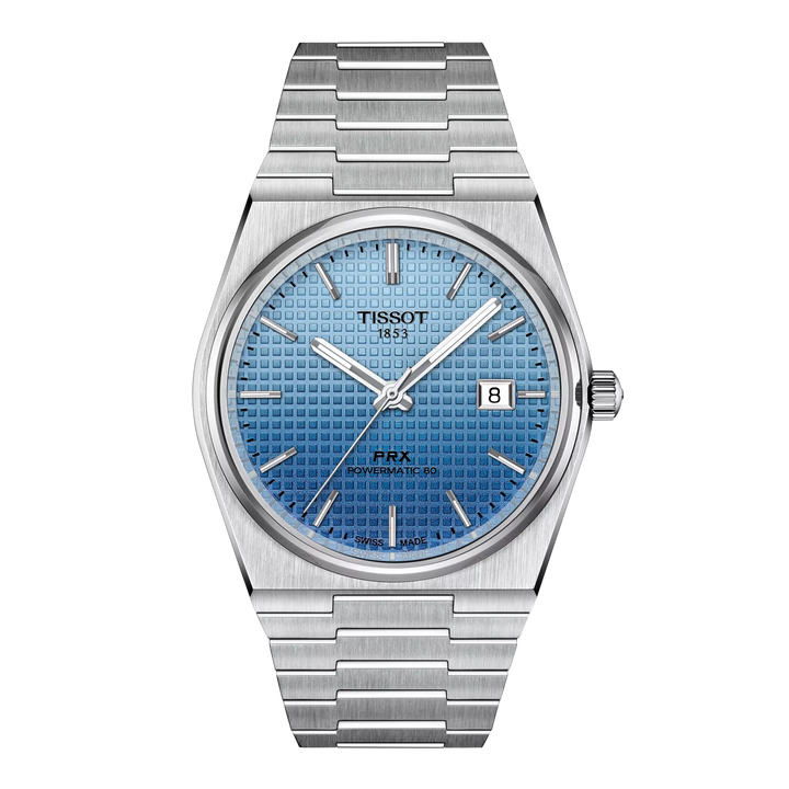 Tissot orologio PRX Powermatic 80 40mm camaleonte blu ghiaccio automatico acciaio T137.407.11.351.01