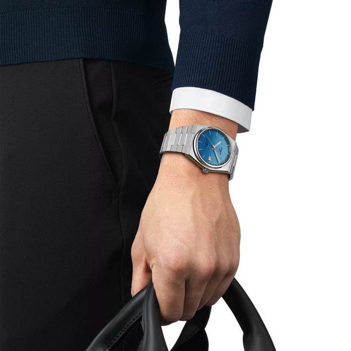 Tissot orologio PRX Powermatic 80 40mm camaleonte blu ghiaccio automatico acciaio T137.407.11.351.01
