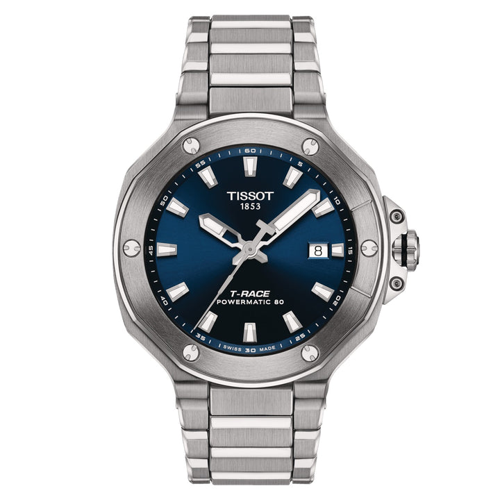 Tissot orologio T-Race Powermatic 80 41mm blu automatico acciaio T141.807.11.041.00