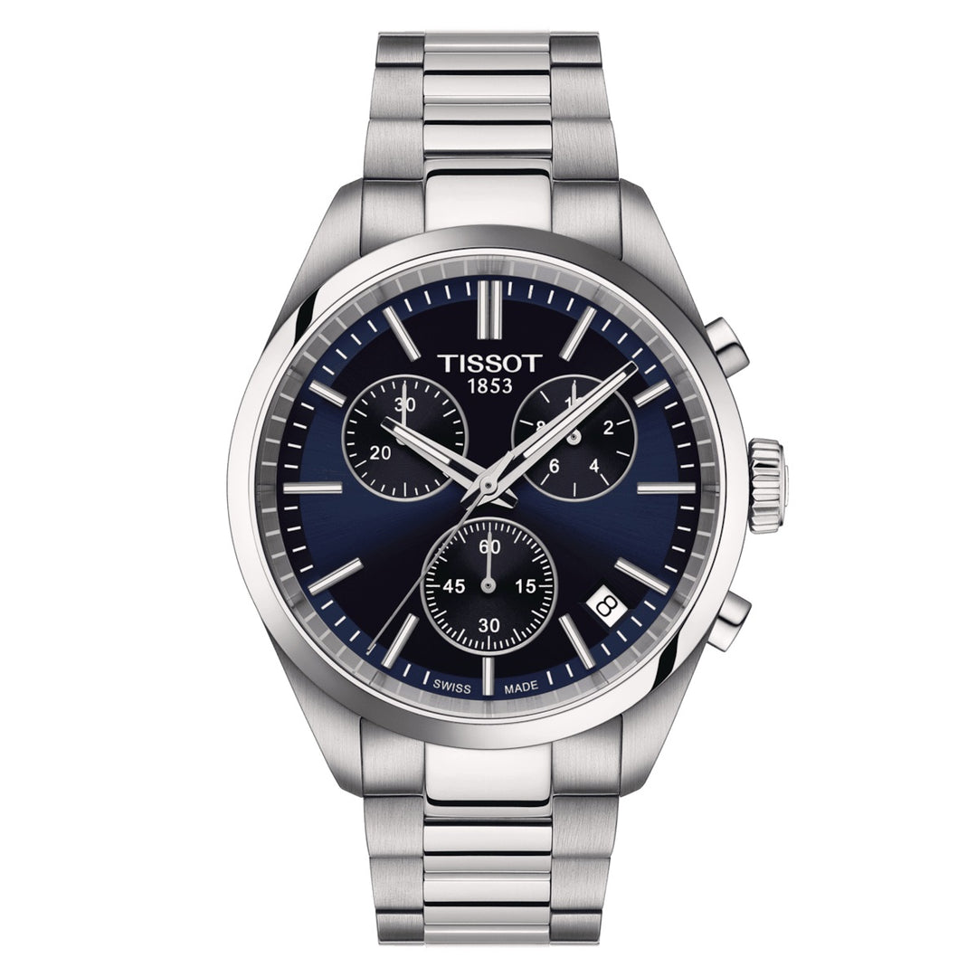 Tissot orologio Tissot PR 100 Chrono 40mm blu quarzo acciaio T150.417.11.041.00