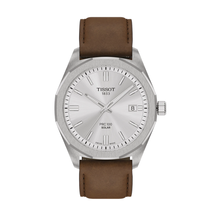Tissot orologio PRC 100 Solar 39mm argento quarzo acciaio T151.422.16.031.00