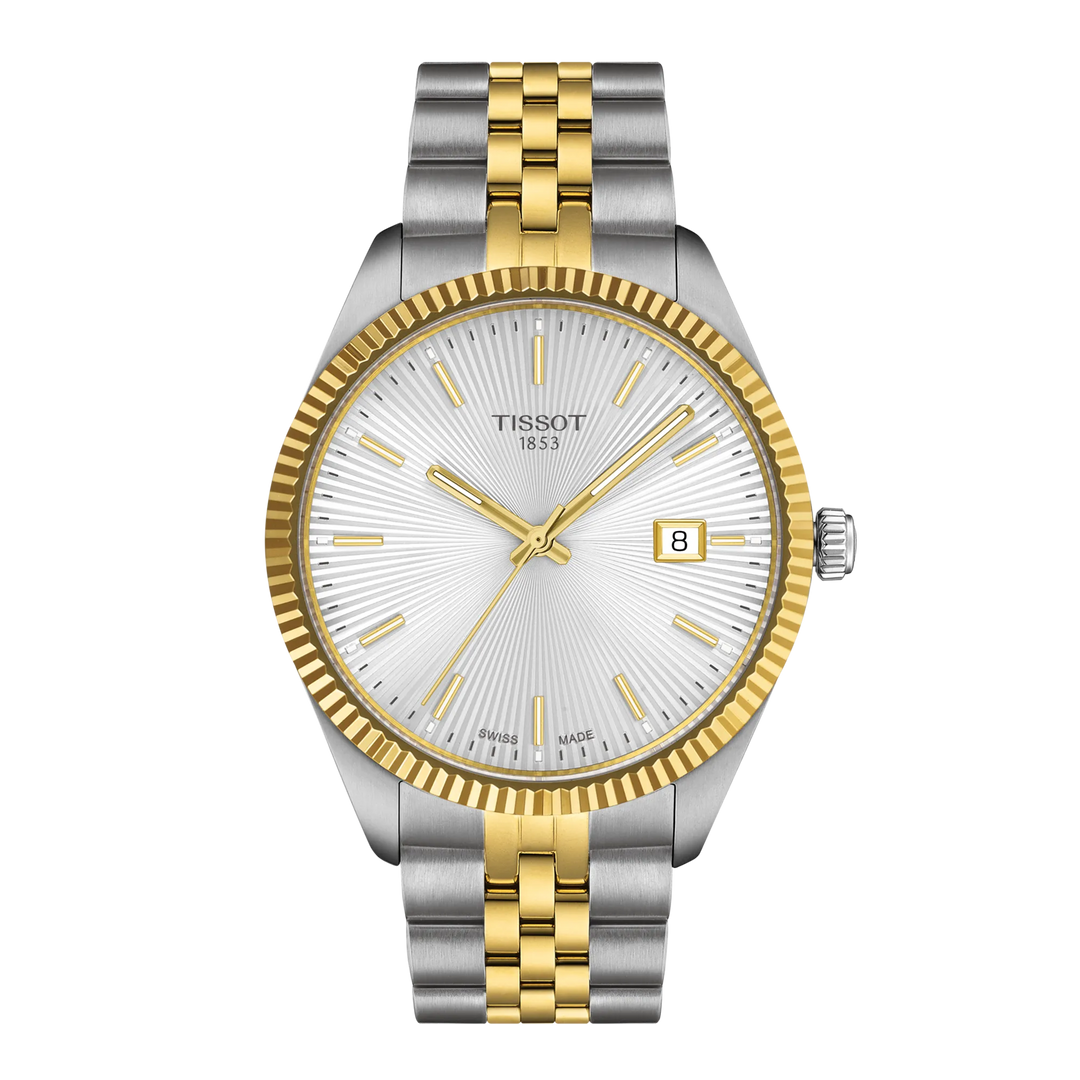 Tissot orologio Ballade 40mm argento quarzo acciaio finiture PVD oro giallo T156.410.22.031.00