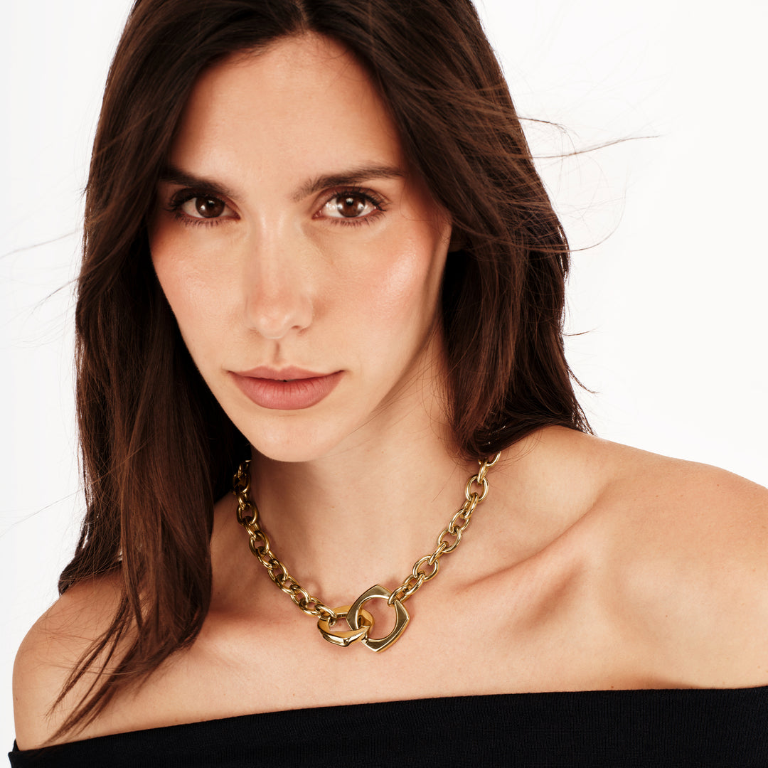 Breil collana Tetra Goes Big acciaio finitura PVD gold TJ3943