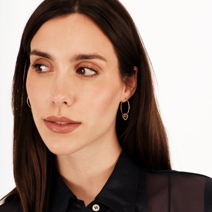 Breil orecchini a cerchio B&amp;ME acciaio finitura IP gold TJ4027