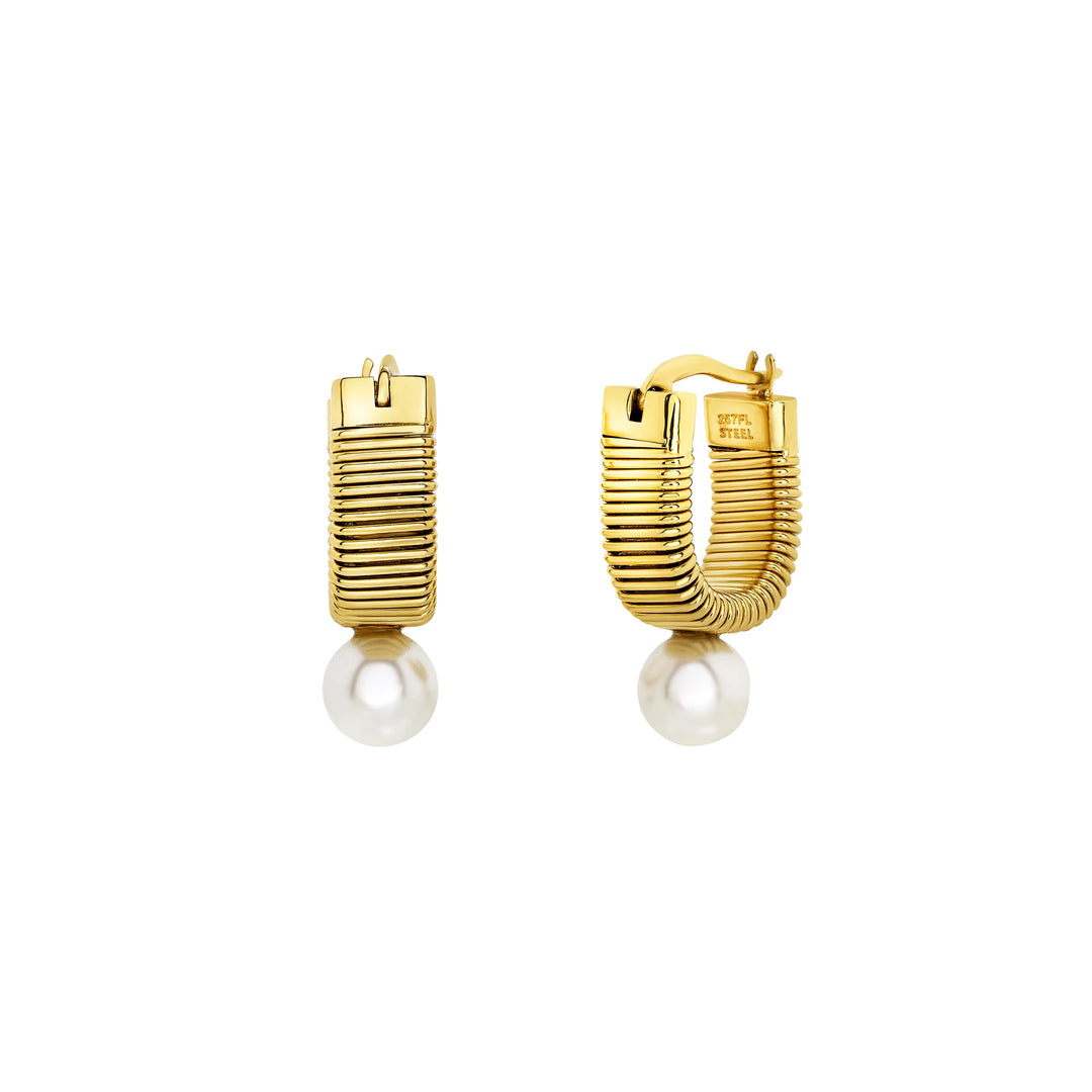 Breil orecchini a cerchio Stylize acciaio finitura IP gold TJ4052