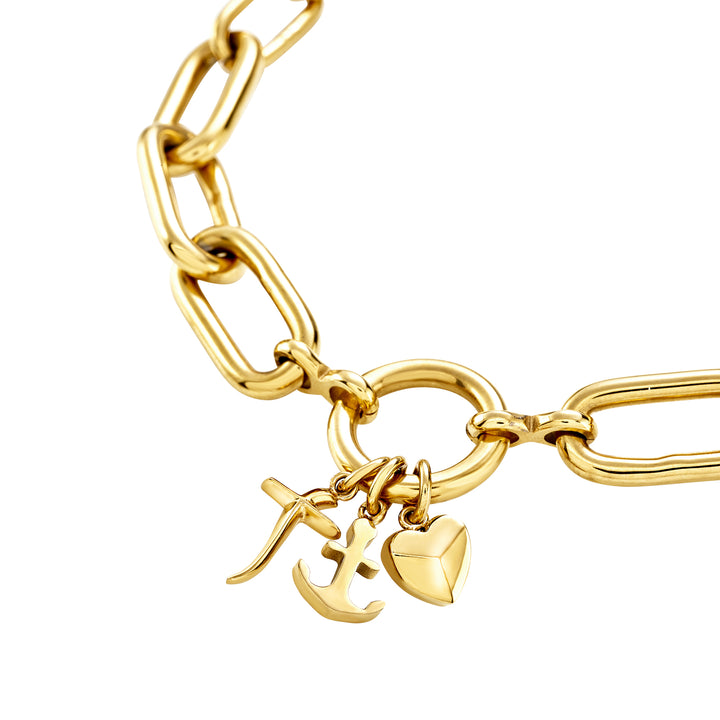 Breil bracciale Love Ties acciaio finitura IP gold TJ4076