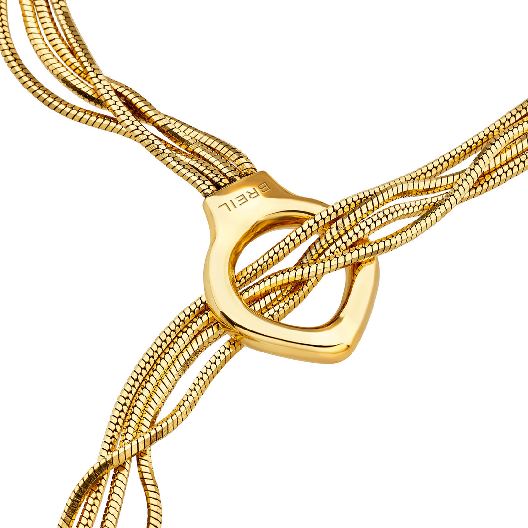 Breil collana a sciarpa Falling Star acciaio finituea PVD oro 14K TJ4182