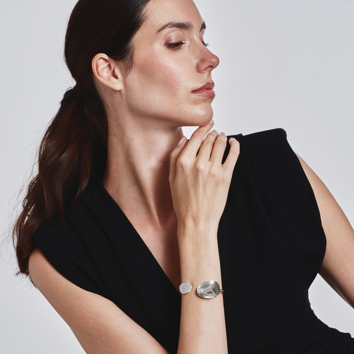 Breil bracciale rigido B Whisper Glow acciaio cubic zirconia TJ4224