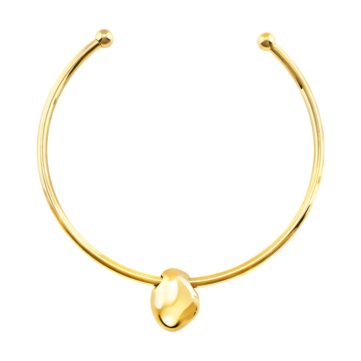 Collier ras de cou rigide Breil Petra en acier finition PVD Or 14 carats vert aventurine TJ4242