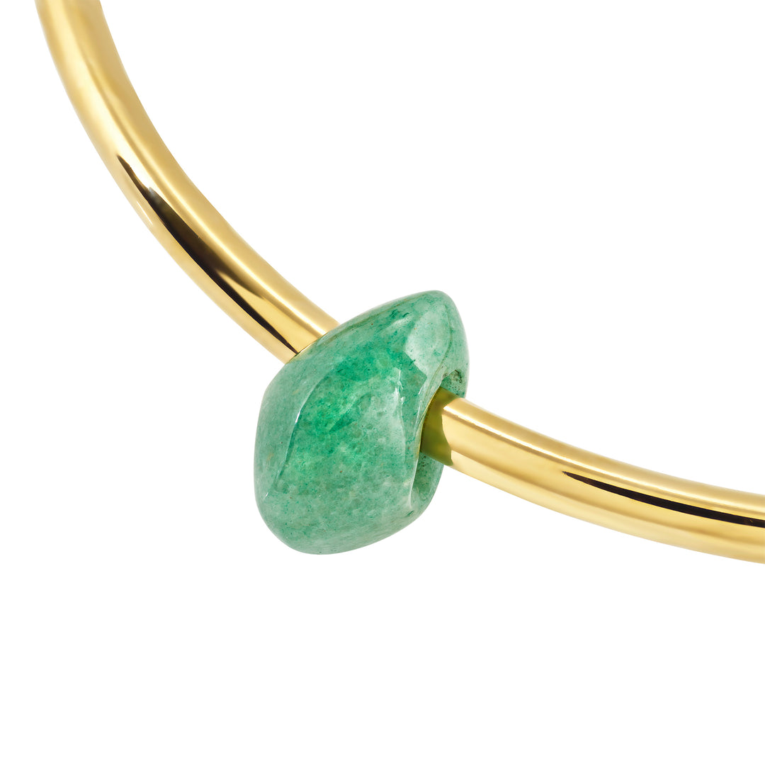 Collier ras de cou rigide Breil Petra en acier finition PVD Or 14 carats vert aventurine TJ4242