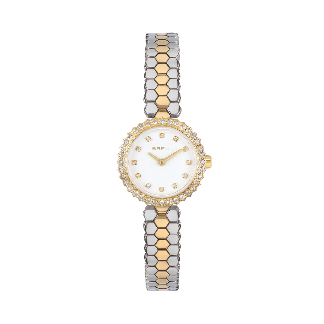 Breil orologio Primp 24mm bianco quarzo acciaio finiture PVD oro 14k TW2200