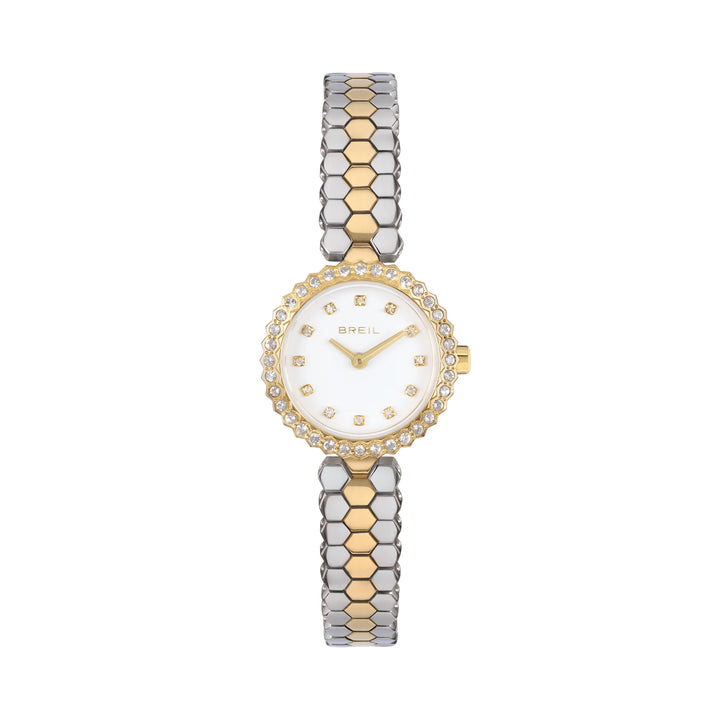Breil orologio Primp 24mm bianco quarzo acciaio finiture PVD oro 14k TW2200
