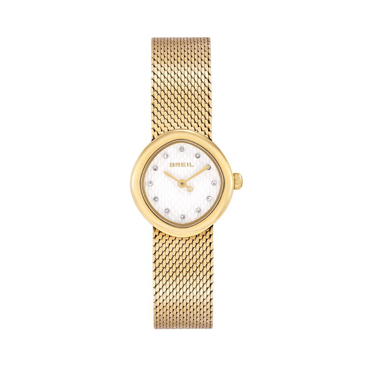 Breil orologio Primp 25mm bianco quarzo acciaio finitura PVD oro 14k TW2022