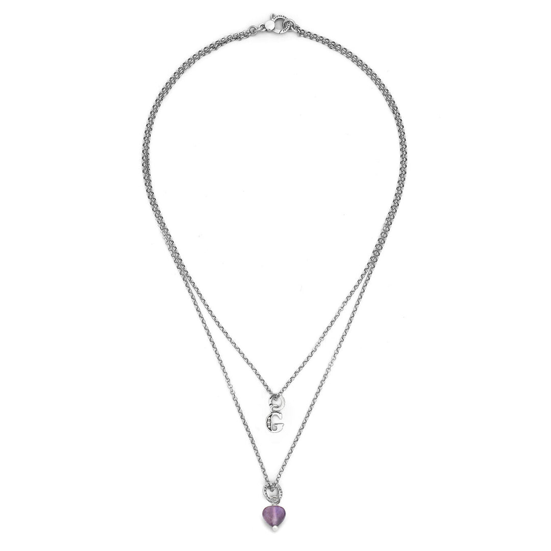 Giovanni Raspini collana dono prezioso lettera g Collana in Argento 925, ametista e zirconi X01488