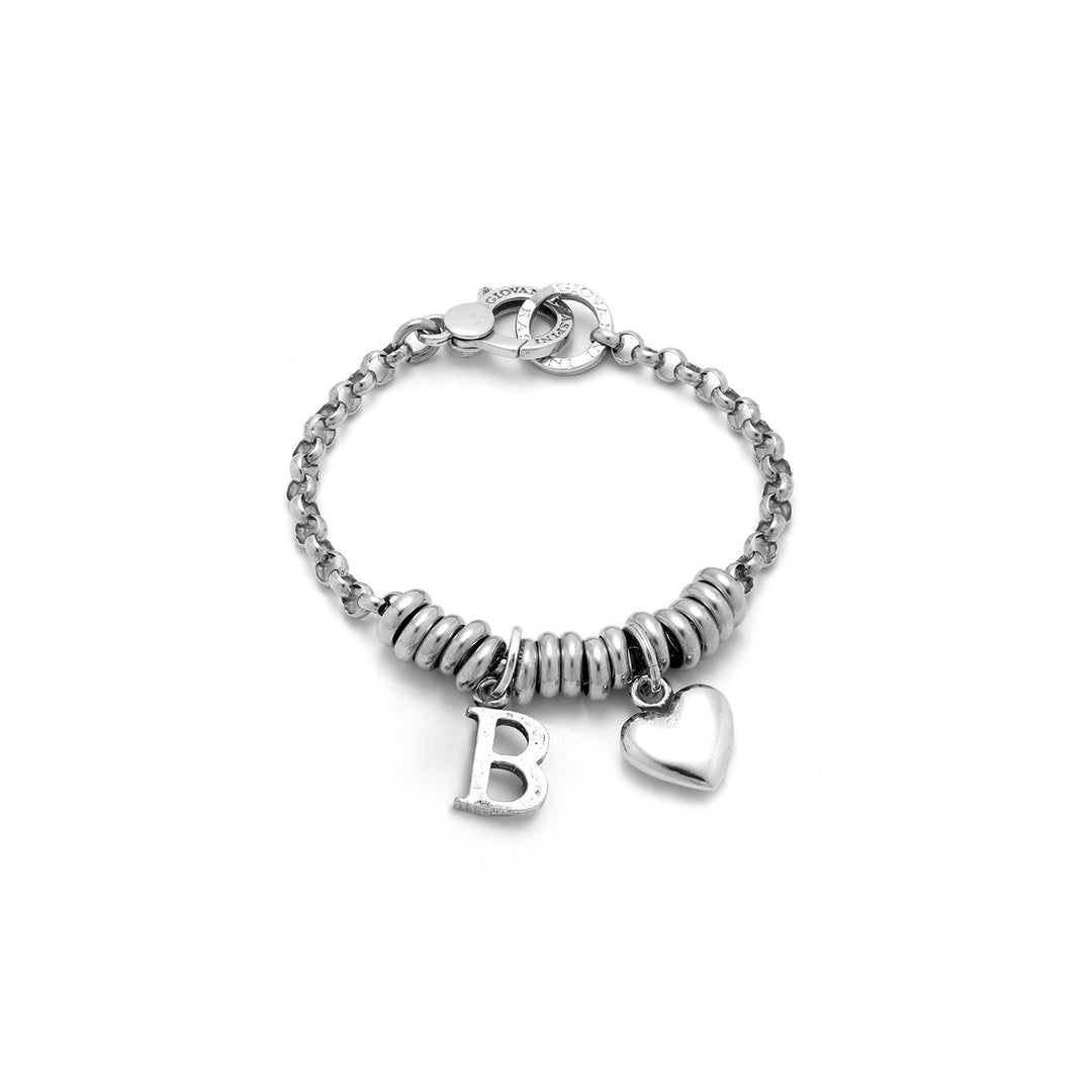 Giovanni Raspini Bracciale Cuore e Lettera B argento X01896