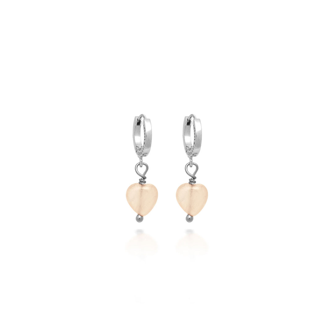 Giovanni Raspini Orecchini Huggie Cuore Quarzo Rosa argento X01909
