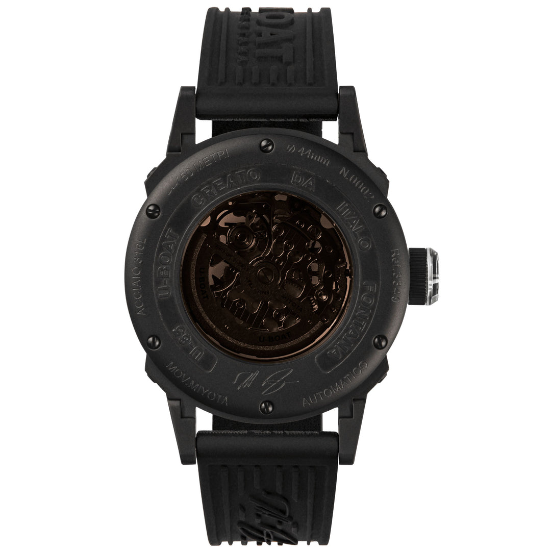 U-BOAT orologio U-65 44mm bianco automatico acciaio finitura PVD nero 3349