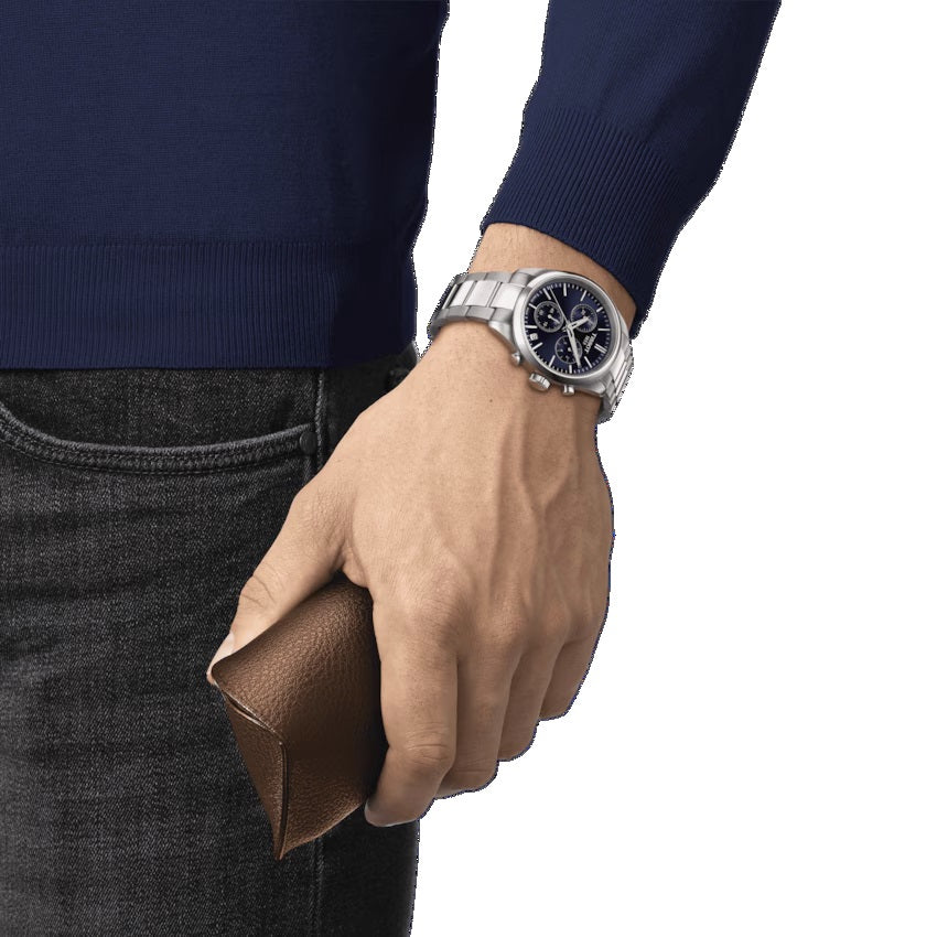 Tissot orologio Tissot PR 100 Chrono 40mm blu quarzo acciaio T150.417.11.041.00