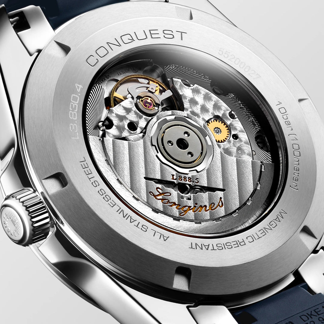 Longines orologio Conquest 41mm blu automatico acciaio L3.830.4.92.9