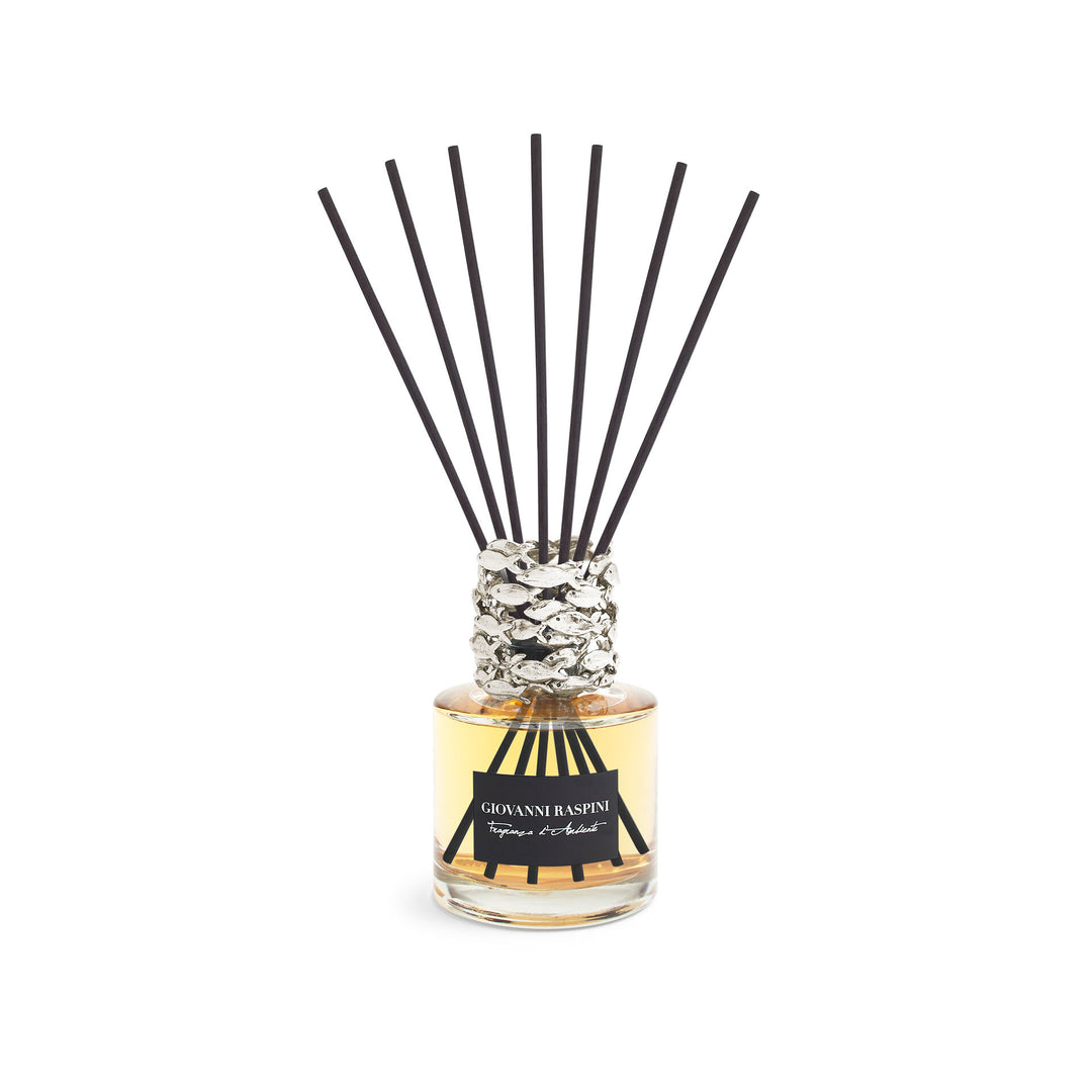 Giovanni Raspini Sardine Diffuser – Raumduft Iris Dust mit weißer Bronzedekoration – XB0148