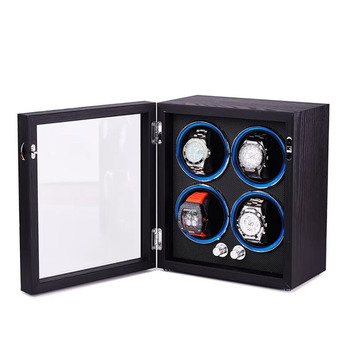 Capodagli scatola con rotore per 4 orologi nero XB4