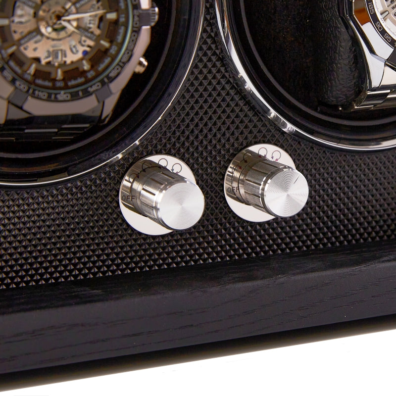 Capodagli scatola con rotore per 4 orologi nero XB4