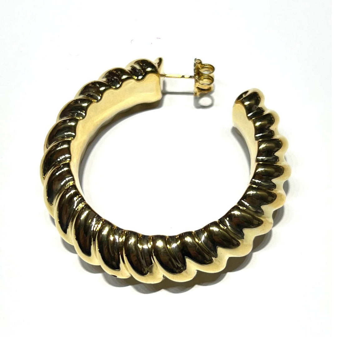 Federica Rossi orecchini a cerchio Vortice bronzo finitura PVD oro 18kt FR.OR.25