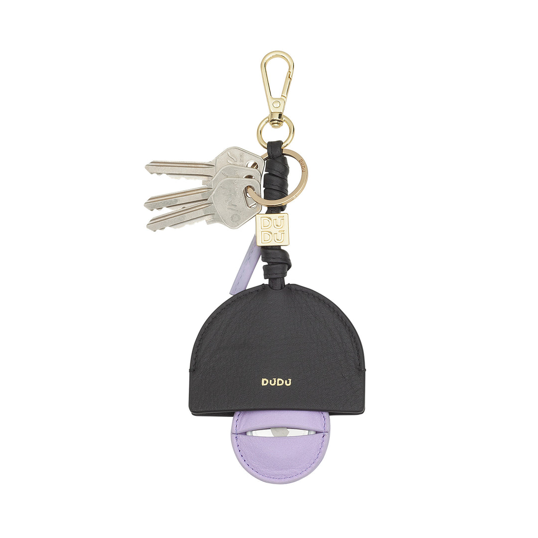 DUDU Portachiavi per AirTag in Pelle, Custodia Compatibile Apple Air Tag, Portatile, con Moschettone