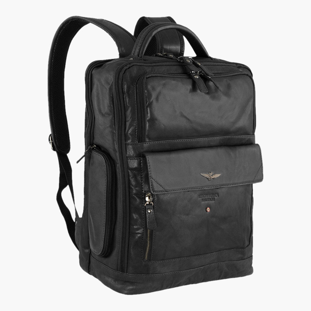 Aeronautica Militare Zaino porta PC in pelle Vintage AM305-NE