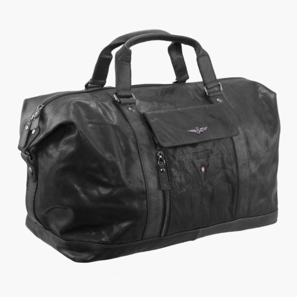 Aeronautica Militare Borsone viaggio in vera pelle VINTAGE AM306-NE
