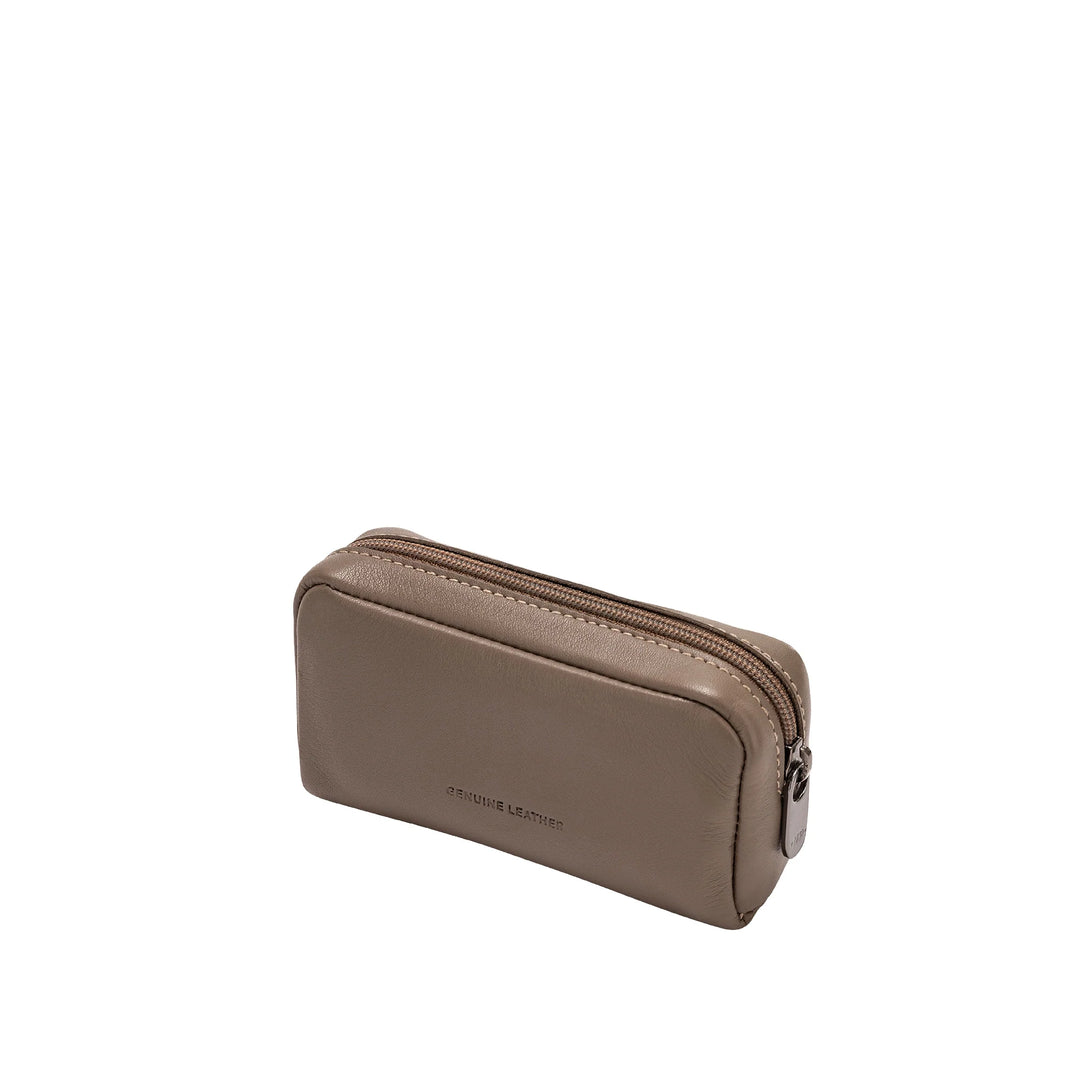 Nuvola Pelle Portachiavi Uomo Donna in Vera Pelle Borsa Astuccio con Cerniera Zip a 2 Anelli