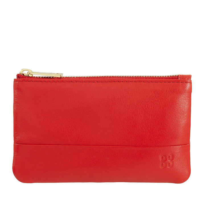 DUDU Astuccio portachiavi colorato in pelle uomo donna formato bustina con zip