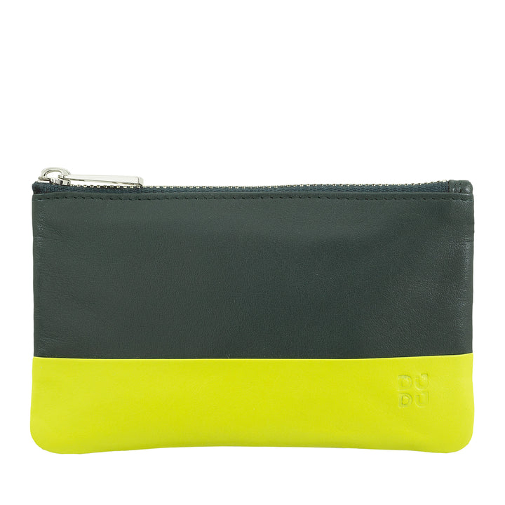 DUDU Astuccio portachiavi colorato in pelle uomo donna formato bustina con zip