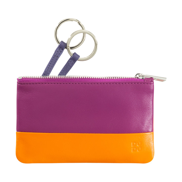 DUDU Astuccio portachiavi colorato in pelle uomo donna formato bustina con zip