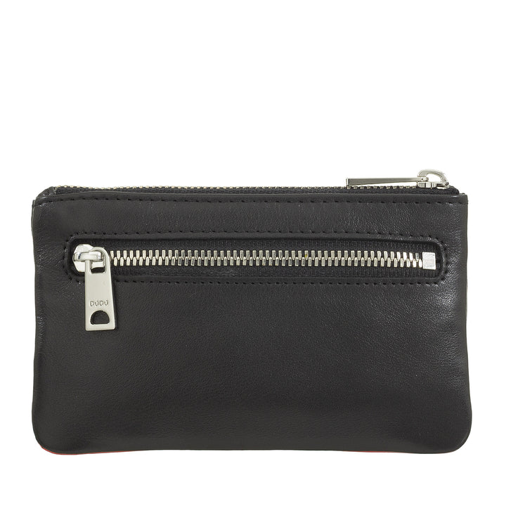 DUDU Astuccio portachiavi colorato in pelle uomo donna formato bustina con zip