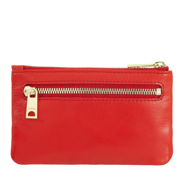 DUDU Astuccio portachiavi colorato in pelle uomo donna formato bustina con zip