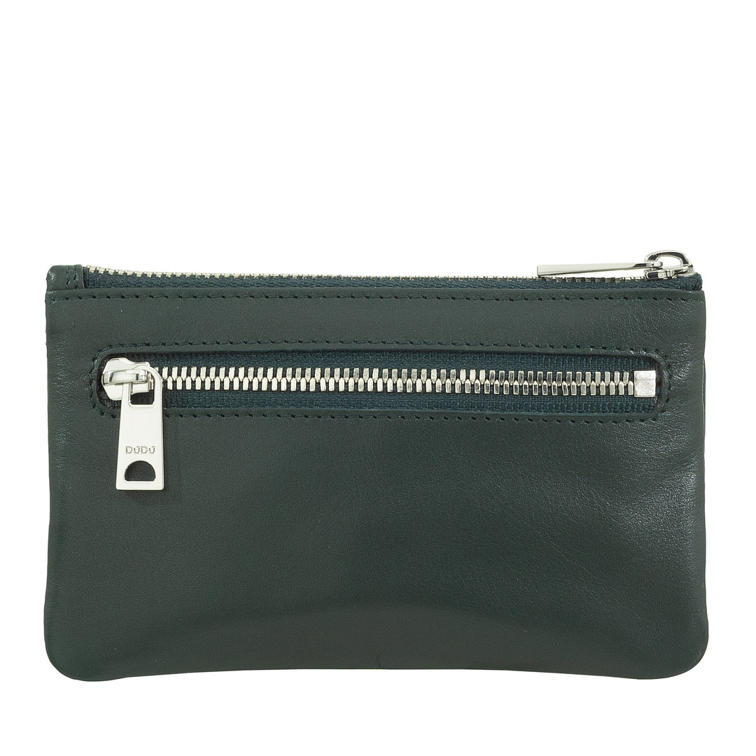 DUDU Astuccio portachiavi colorato in pelle uomo donna formato bustina con zip
