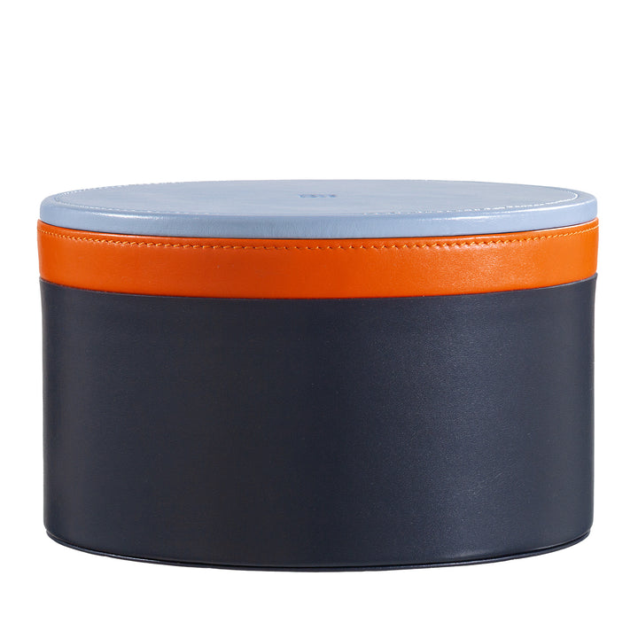 DUDU Barattolo in Pelle di Design da Arredamento, Portaoggetti con Coperchio 10x10cm, Porta Cialde Monete Chiavi Caramelle Gioielli
