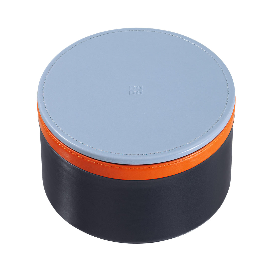DUDU Barattolo in Pelle di Design da Arredamento, Portaoggetti con Coperchio 10x10cm, Porta Cialde Monete Chiavi Caramelle Gioielli