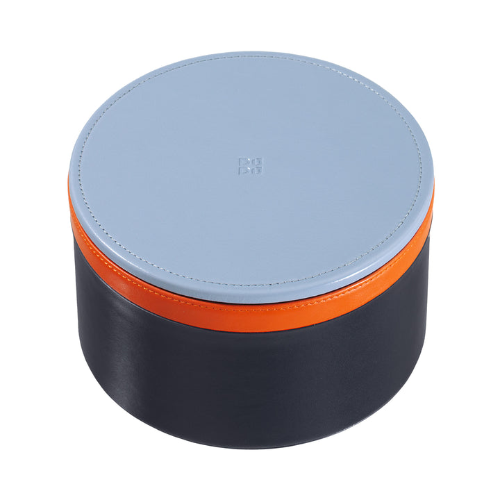 DUDU Barattolo in Pelle di Design da Arredamento, Portaoggetti con Coperchio 10x10cm, Porta Cialde Monete Chiavi Caramelle Gioielli