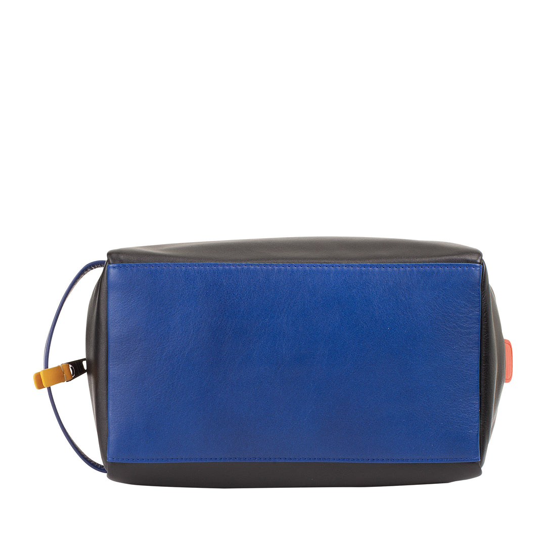 DUDU Beauty Case in Pelle Uomo Donna – Trousse da Viaggio Elegante, Design Minimal, Vera Pelle, Borsa Toilette Compatta per Accessori e Cosmetici