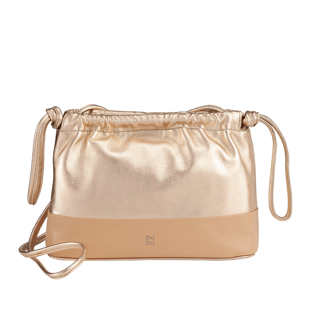 DUDU Borsa Donna a Busta in Morbida Pelle, Clutch Bag Colorata Pochette con Coulisse e Tracolla