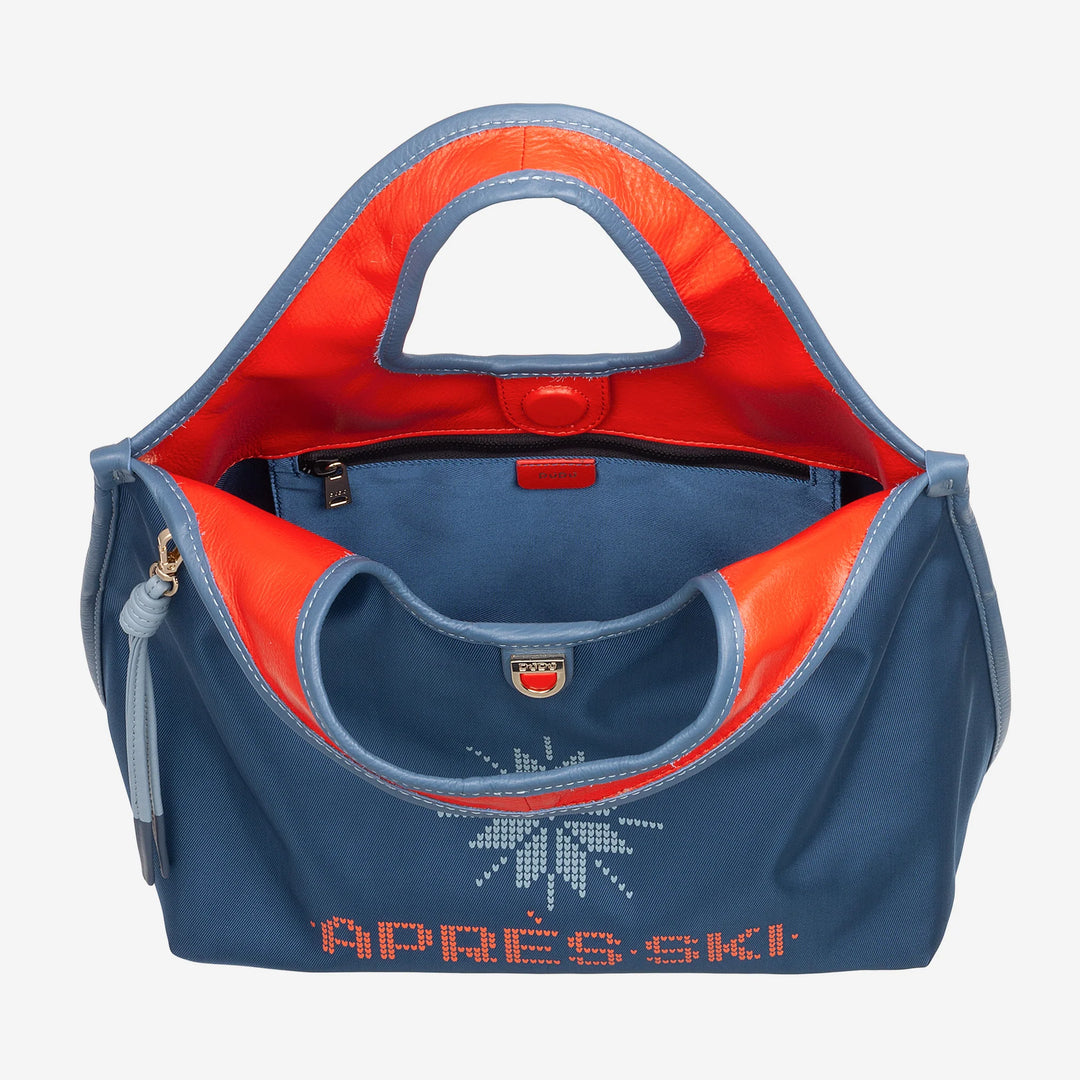 DUDU Borsa Donna a Mano a Tracolla in Nylon e Pelle Après Ski – Shopper Leggera Dimensioni Medie con Tracolla Regolabile e Chiusura Magnetica, Design Sportivo Chic