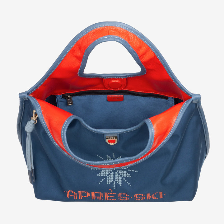 DUDU Borsa Donna a Mano a Tracolla in Nylon e Pelle Après Ski – Shopper Leggera Dimensioni Medie con Tracolla Regolabile e Chiusura Magnetica, Design Sportivo Chic