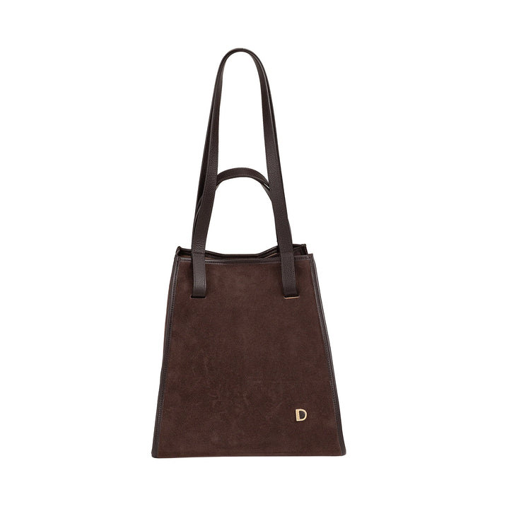 DUDU Borsa Donna a Spalla in Vera Pelle Made in Italy, Shopper Tote Bag Elegante, Doppio Manico, Pelle Pieno Fiore o Scamosciata - Borsa a Mano Capiente per Lavoro e Tempo Libero