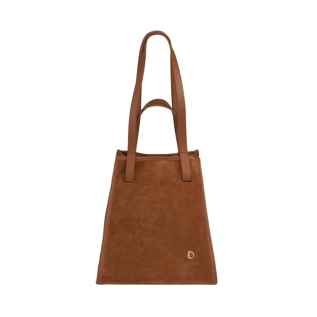DUDU Borsa Donna a Spalla in Vera Pelle Made in Italy, Shopper Tote Bag Elegante, Doppio Manico, Pelle Pieno Fiore o Scamosciata - Borsa a Mano Capiente per Lavoro e Tempo Libero