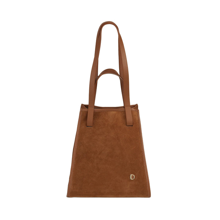 DUDU Borsa Donna a Spalla in Vera Pelle Made in Italy, Shopper Tote Bag Elegante, Doppio Manico, Pelle Pieno Fiore o Scamosciata - Borsa a Mano Capiente per Lavoro e Tempo Libero