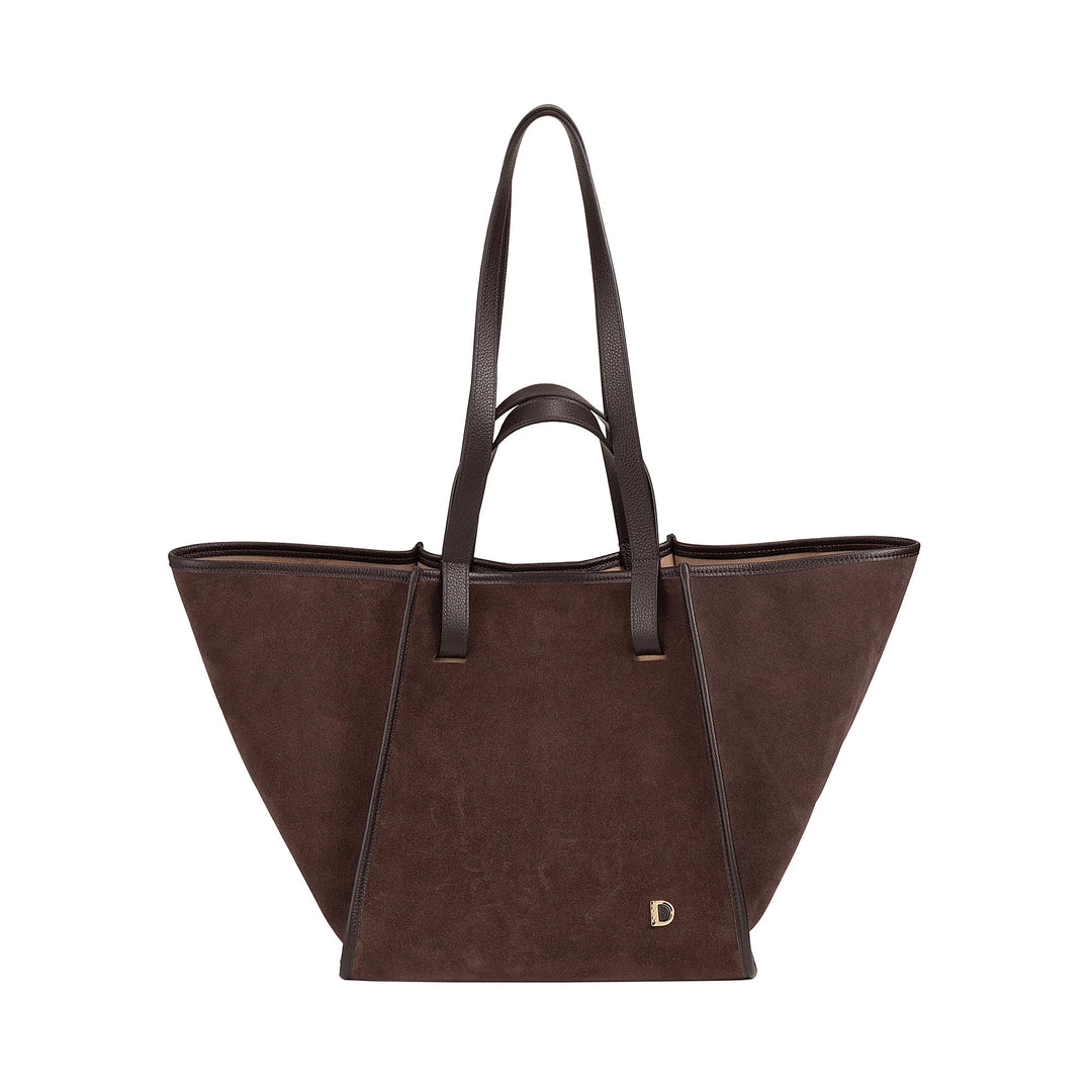 DUDU Borsa Donna a Spalla in Vera Pelle Made in Italy, Shopper Tote Bag Elegante, Doppio Manico, Pelle Pieno Fiore o Scamosciata - Borsa a Mano Capiente per Lavoro e Tempo Libero